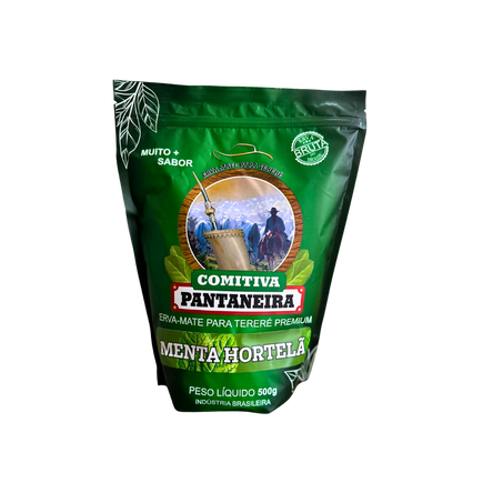 ERVA-MATE PARA TERERÉ COMITIVA PANTANEIRA PREMIUM MENTA HORTELÃ PACOTE 500G
