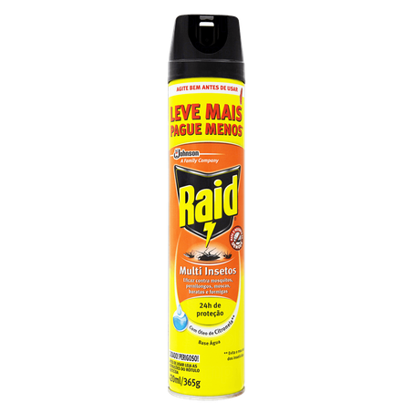 Inseticida raid 420ml aerossol com oleo de citro