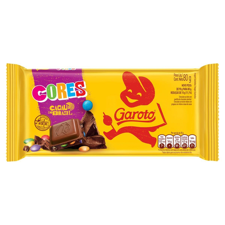 Chocolate Garoto Colors Tablete 80G