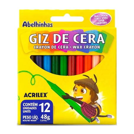GIZ DE CERA FINO ACRILEX 12 CORES