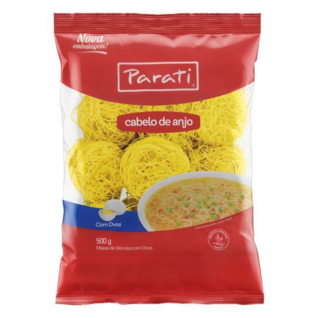 Macarrão de sêmola com ovos cabelo de anjo parati