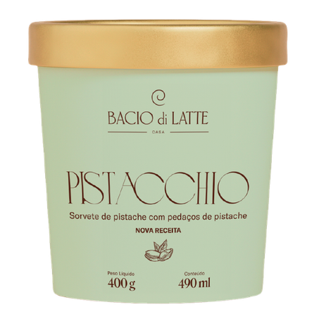 Sorvete bacio di latte gelato pistacchio 490ml