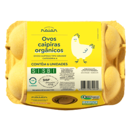 Ovos Orgânicos Grandes Raiar 6un