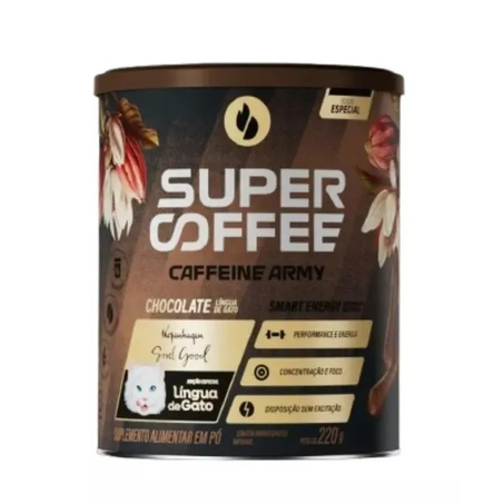 Suplemento Alimentar em Pó Supercoffee Original Língua de Gato 220G