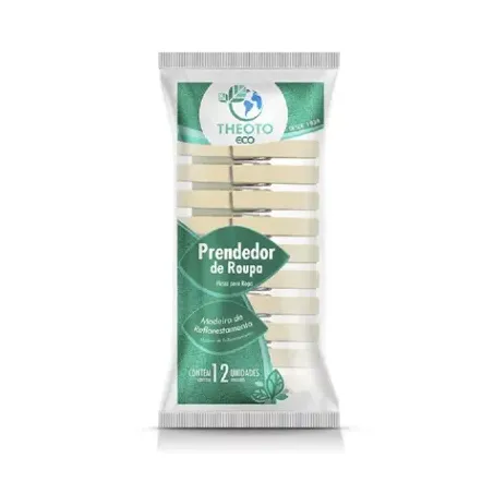 Prendedor Madeira C/12 Theoto