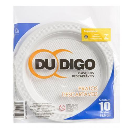 PRATO DESCARTÁVEL DUDIGO RP18 BRANCO 10UN