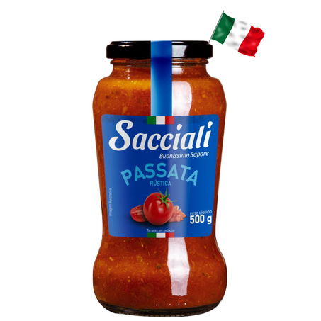 PASSATA DE TOMATE SACCIALI RÚSTICA VD 500G