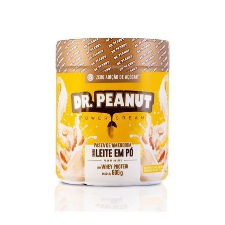 Pasta de Amendoim Dr. Peanut Leite em Pó Zero Adição de Açúcares Zero Lactose Pote 600gr