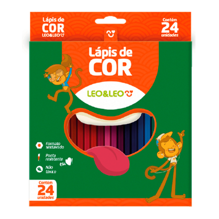 LÁPIS DE COR LEO & LEO LONGO SEXTAVADO C/24