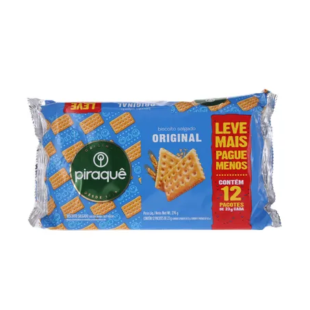 Biscoito Salgado Piraquê Original 276g Leve + Pague -