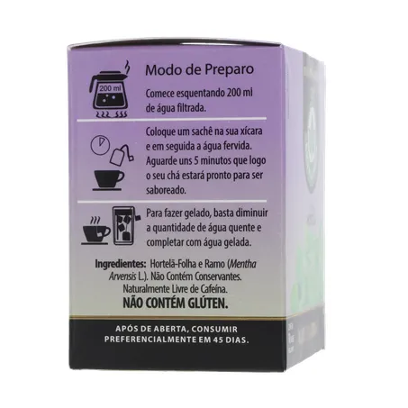 CHÁ ERVA DA MATA HORTELÃ CAIXA C/10 SACHÊS 360-10
