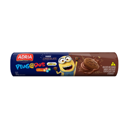 Biscoito Recheado Adria Plugados Redondo Chocolate 120g