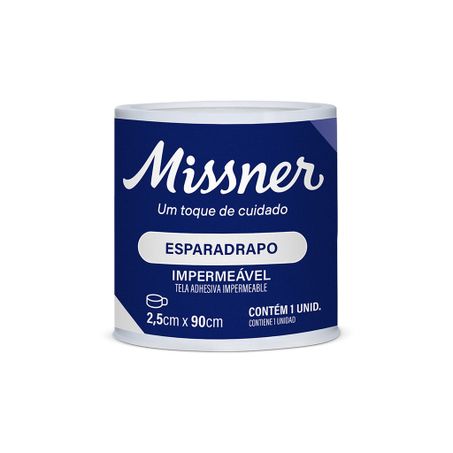 Esparadrapo branca impermeável missner 2,5cm x 90cm