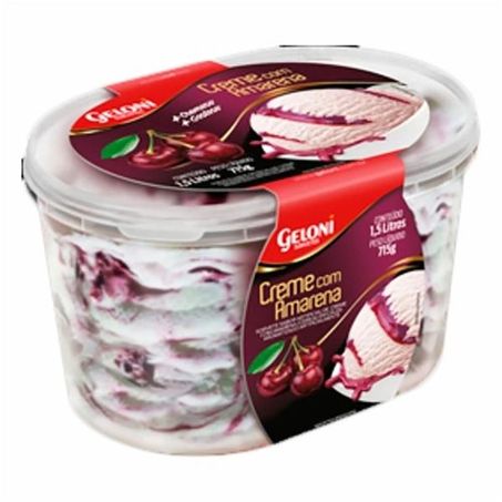 Sorvete Geloni 1.5l Creme Com Amarena