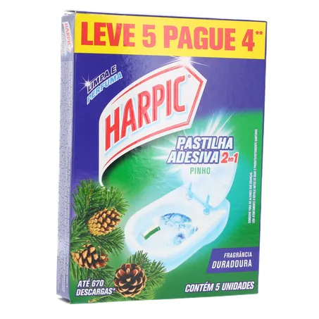 Pastilha adesiva harpic pinho com 5 360-34