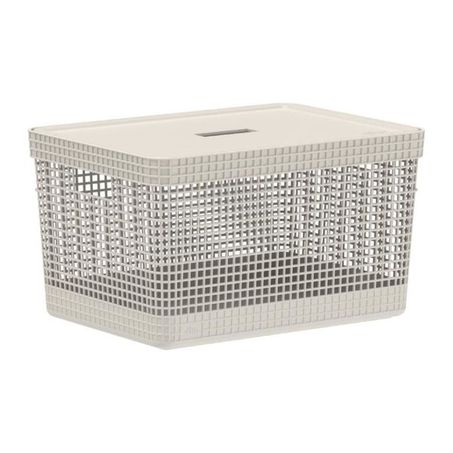 Organidor grid com tampa bege 20l