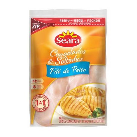 FILE DE PEITO SEARA TEMPERADO SUCULENTÍSSIMO IQF CONGELADO 1KG