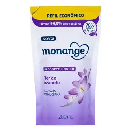 Sabonete Liq Monange 200ml Refil Lavanda