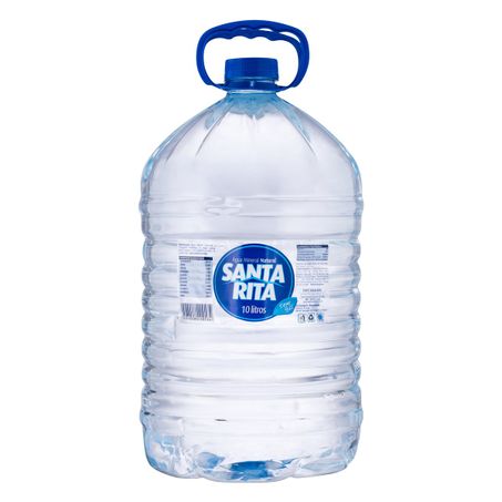 ÁGUA MINERAL NATURAL SEM GÁS SANTA RITA GALÃO 10L