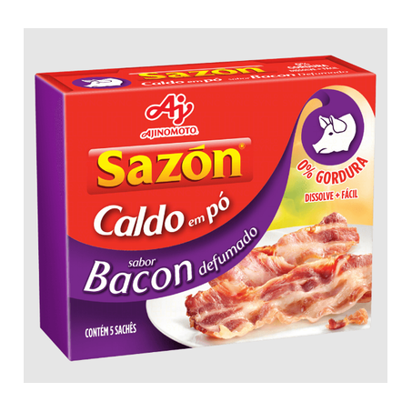 Caldo em Pó Sazón Bacon Defumado Sachê 6.5gr - Caixa com 5un - 32.5gr