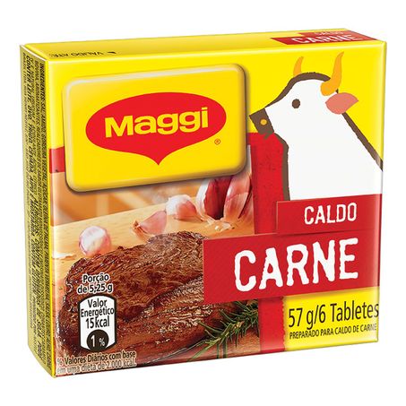 CALDO EM TABLETE CARNE MAGGI COM 6 UNIDADES
