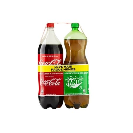 KIT REFRIGERANTE COCA-COLA 2L + REFRIGERANTE FANTA GUARANÁ 2L