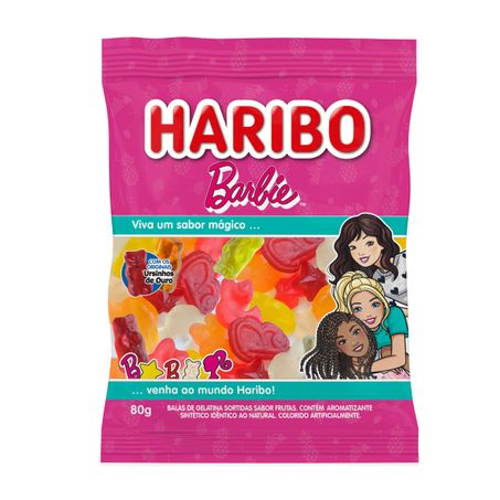 BALA DE GELATINA FRUTAS BARBIE E URSINHOS DE OURO HARIBO