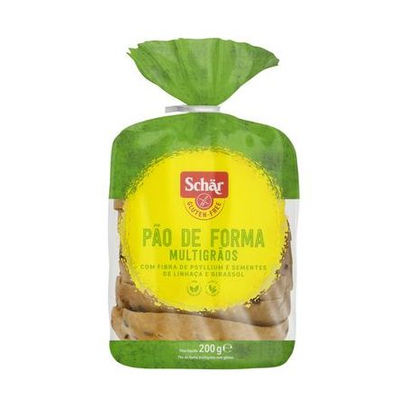 Pão de Forma Schar Multigrãos Zero Glúten Embalagem 200G
