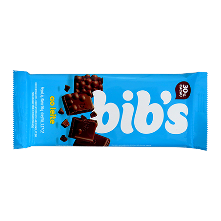 CHOCOLATE BIBS 90G 30%CACAU LEITE