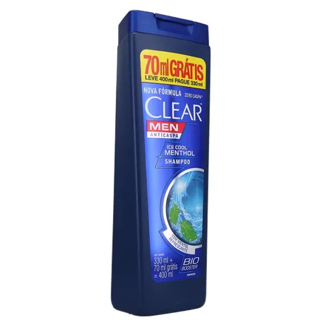 Shampoo Anticaspa Clear Men Ice Cool Menthol Leve 400ml Pague 330ml 360-33