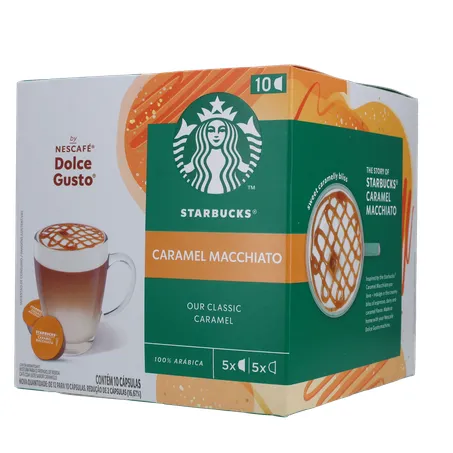 CAFÉ CÁPSULAS STARBUCKS CARAMEL MACCHIATO C/10 UN 360-3