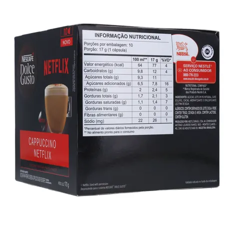 Cápsula Nescafé Dolce Gusto Cappuccino Netflix 10un 170g 
  360-6