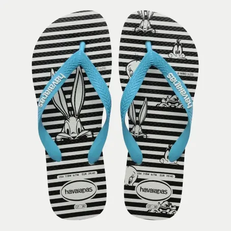 HAVAIANAS TOP WARNER LOGOMANIA AD BCO.AZUL 37.38