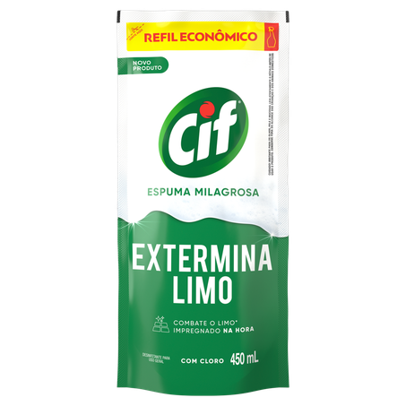 Desinfetante para Uso Extermina Limo Geral Cif Espuma Milagrosa com Cloro 450Ml Refil Econômico
