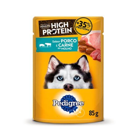 Alimento para cães adultos porco e carne pedigree sachê 85g
