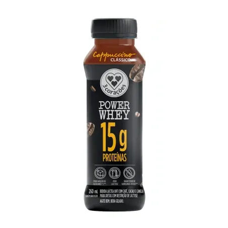Bebida cappuccino baunilha power whey 3 coracoes 250ml