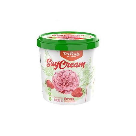 Sorvete Trivialy Soycream Morango 1l