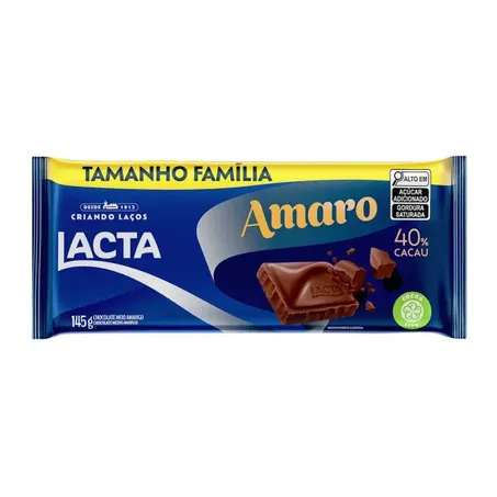 Chocolate Barra Lacta Amaro 40% Cacau 145g 
 
