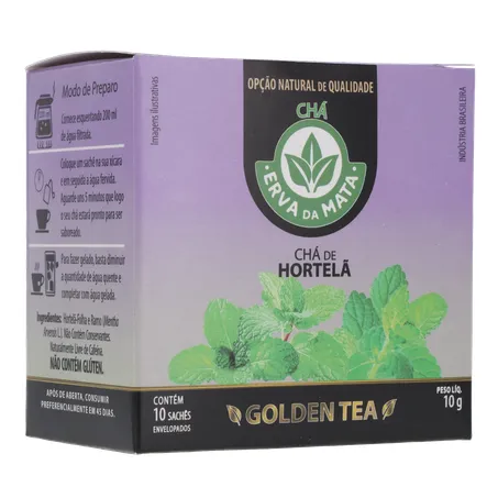 CHÁ ERVA DA MATA HORTELÃ CAIXA C/10 SACHÊS 360-15