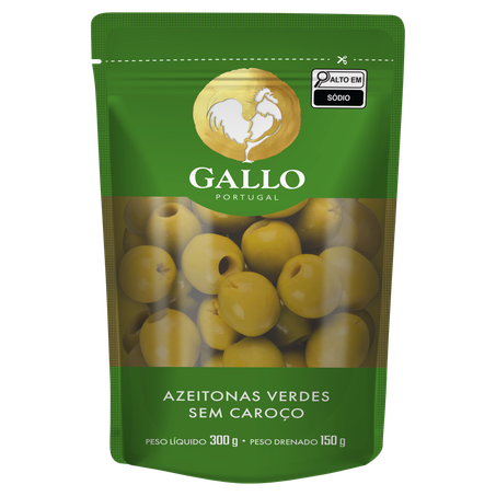 Azeitona Verde em Conserva Gallo Pouch sem Caroço 150g