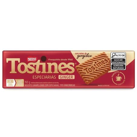 BISCOITO ESPECIARIAS GENGIBRE TOSTINES 54G