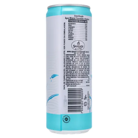 ÁGUA MINERAL SARANDI ALKALINE SEM GÁS LATA 350ML 360-20