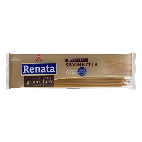 MACARRÃO GRANO DURO INTEGRAL ESPAGUETE 8 RENATA SUPERIORE