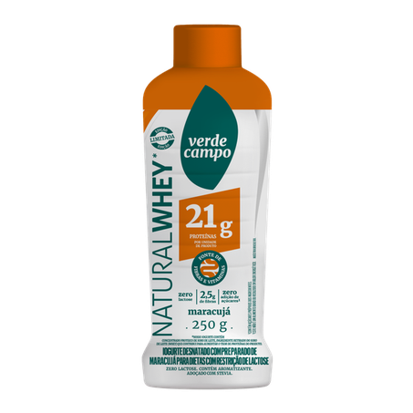 Iogurte Natural Whey Maracujá 21g de Proteína Verde Campo 250g