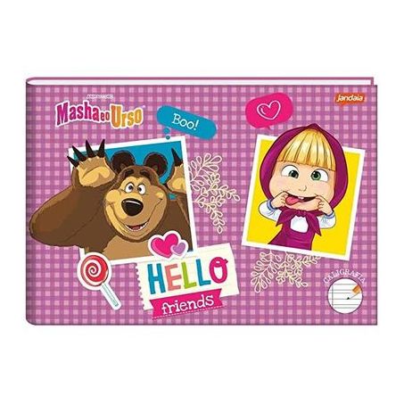 Caderno brochura caligrafia capa dura 1-4 masha40f