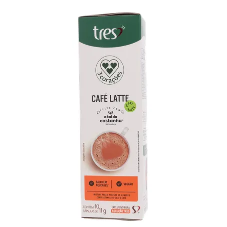 Café com Leite em Cápsula 3corações Latte Vegano Caixa com 10un - 110gr 360-19