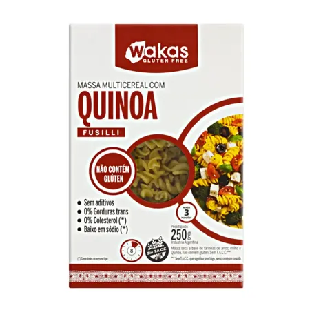 MASSA FUSILLI MULTICEREAL COM QUINOA 200G - WAKAS