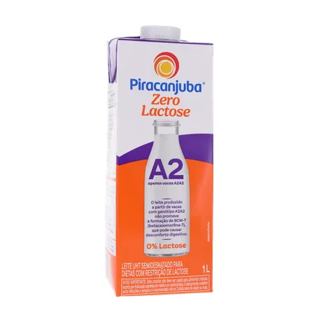 Leite Longa Vida S/Lactose Piracanjuba A2 Semidesnatado 1l 360-35