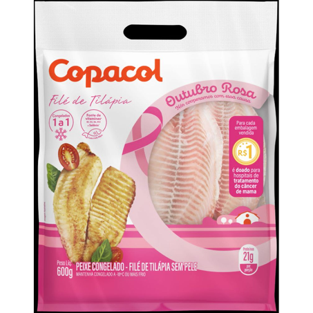 Filé de Tilápia Copacol In Natura Iqf Pacote com  600G