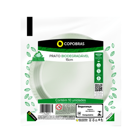 PRATO BIO COPOBRAS 15CM C/10